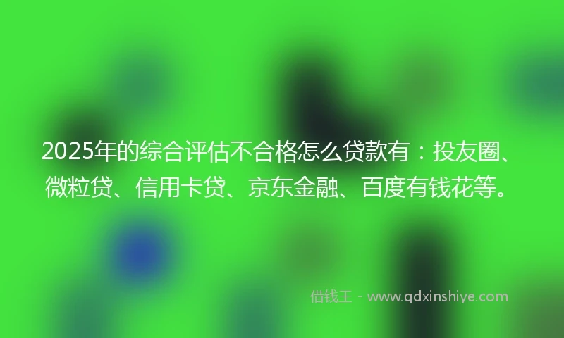 2025年的综合评估不合格怎么贷款有：投友圈、微粒贷、信用卡贷、京东金融、百度有钱花等。