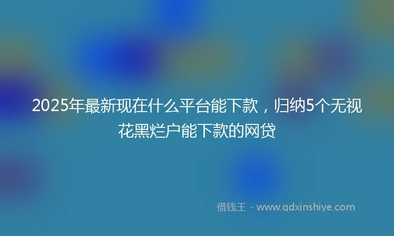 2025年最新现在什么平台能下款，归纳5个无视花黑烂户能下款的网贷