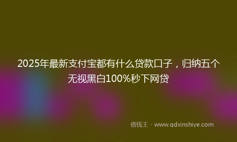 2025年最新支付宝都有什么贷款口子，归纳五个无视黑白100%秒下网贷