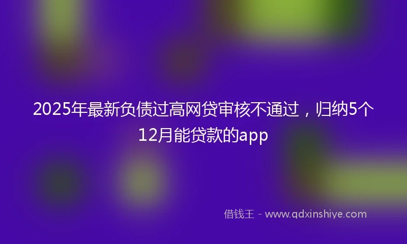 2025年最新负债过高网贷审核不通过，归纳5个12月能贷款的app