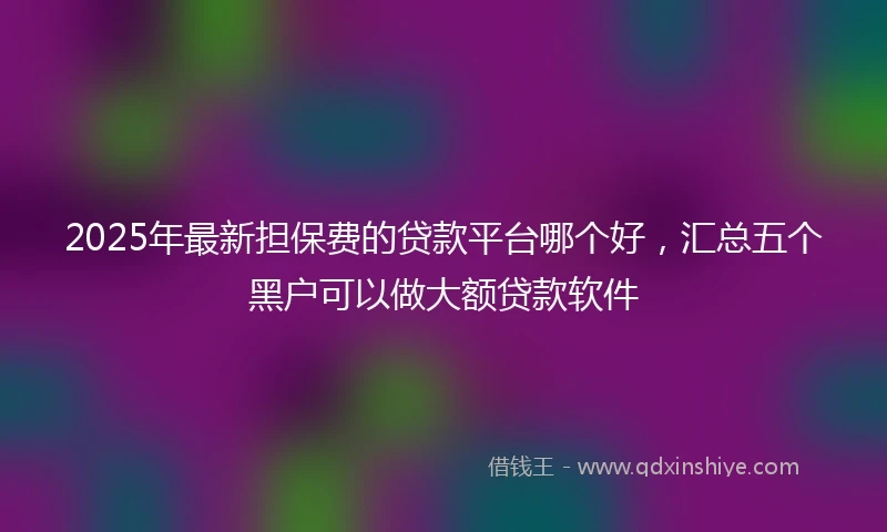 2025年最新担保费的贷款平台哪个好，汇总五个黑户可以做大额贷款软件