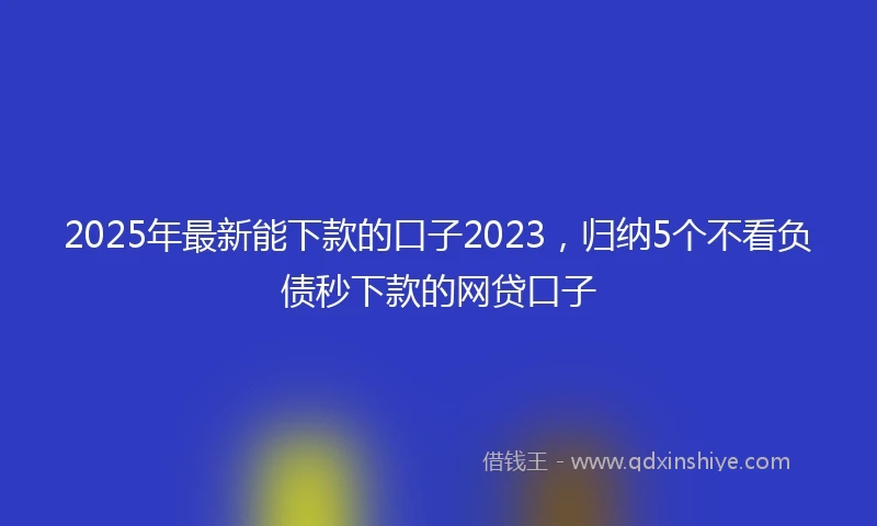 2025年最新能下款的口子2023，归纳5个不看负债秒下款的网贷口子