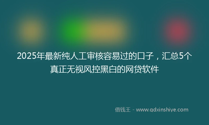 2025年最新纯人工审核容易过的口子，汇总5个真正无视风控黑白的网贷软件