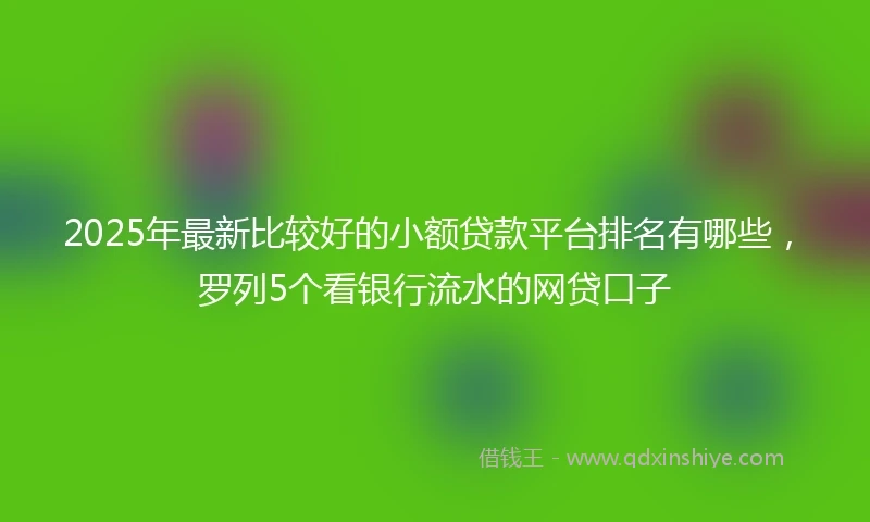 2025年最新比较好的小额贷款平台排名有哪些，罗列5个看银行流水的网贷口子
