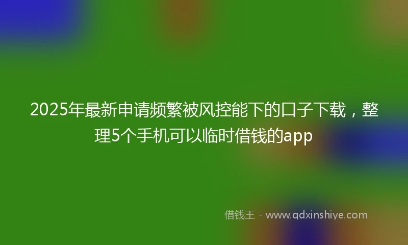 2025年最新申请频繁被风控能下的口子下载，整理5个手机可以临时借钱的app