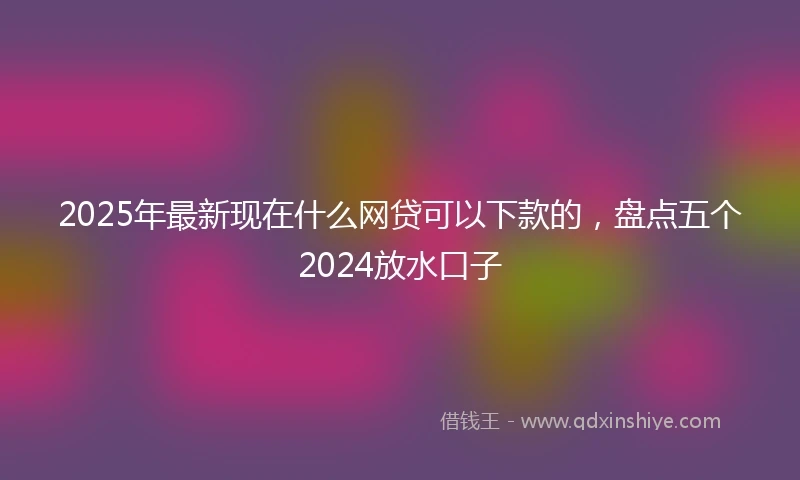 2025年最新现在什么网贷可以下款的，盘点五个2024放水口子