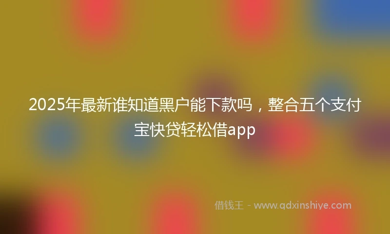 2025年最新谁知道黑户能下款吗，整合五个支付宝快贷轻松借app