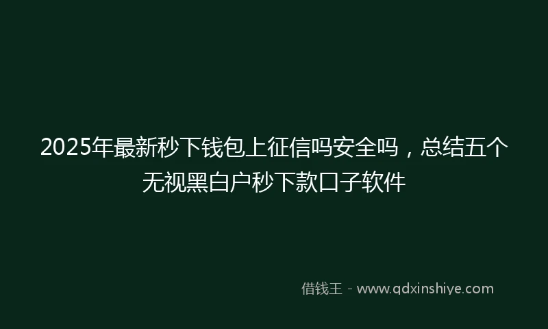 2025年最新秒下钱包上征信吗安全吗，总结五个无视黑白户秒下款口子软件