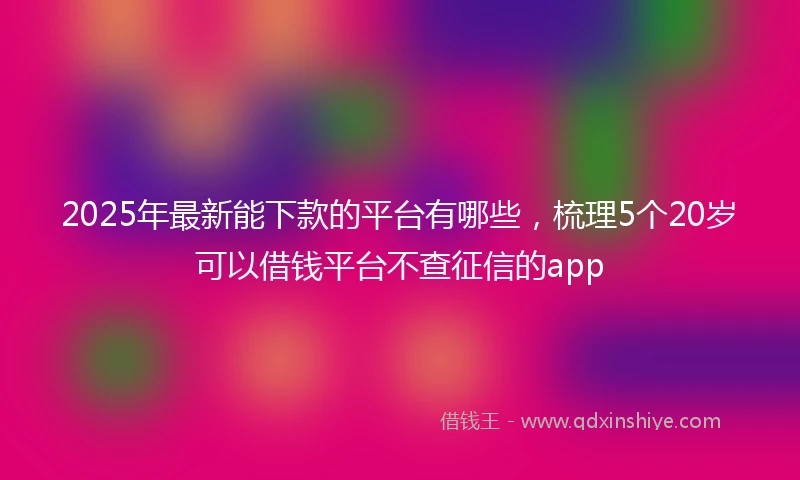 2025年最新能下款的平台有哪些，梳理5个20岁可以借钱平台不查征信的app