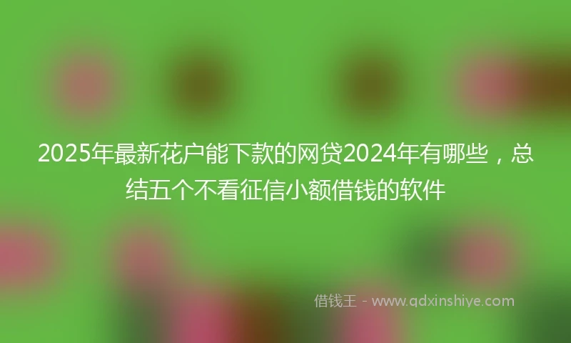 2025年最新花户能下款的网贷2024年有哪些，总结五个不看征信小额借钱的软件