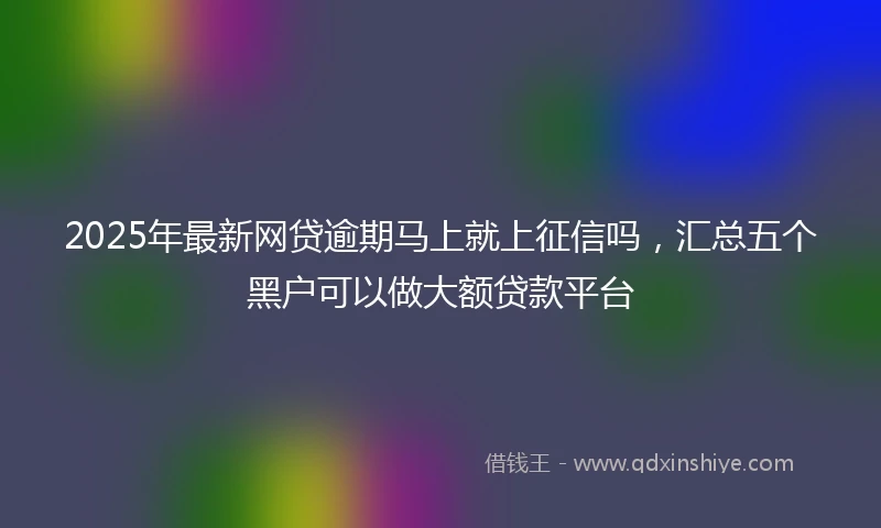 2025年最新网贷逾期马上就上征信吗，汇总五个黑户可以做大额贷款平台