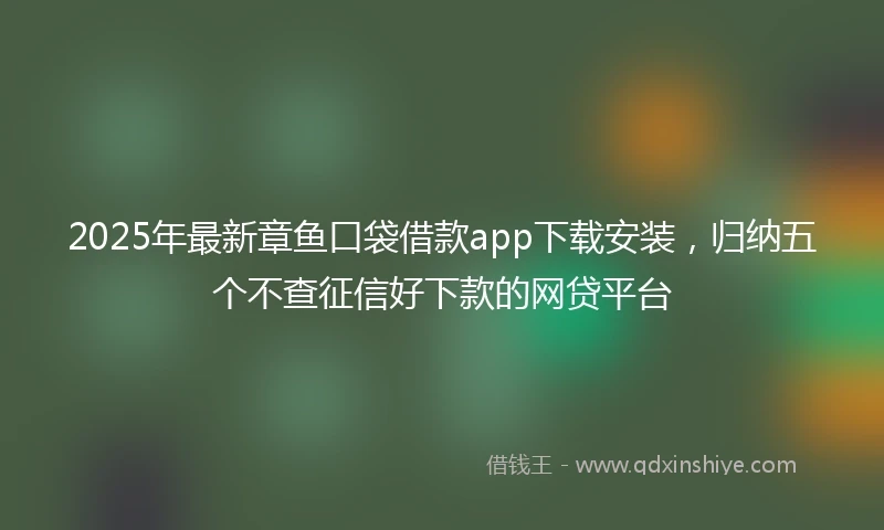 2025年最新章鱼口袋借款app下载安装，归纳五个不查征信好下款的网贷平台