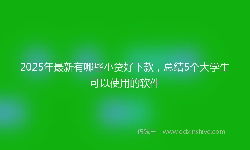 2025年最新有哪些小贷好下款，总结5个大学生可以使用的软件