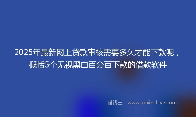 2025年最新网上贷款审核需要多久才能下款呢，概括5个无视黑白百分百下款的借款软件