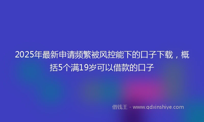 2025年最新申请频繁被风控能下的口子下载，概括5个满19岁可以借款的口子
