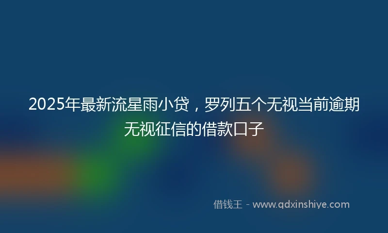 2025年最新流星雨小贷，罗列五个无视当前逾期无视征信的借款口子