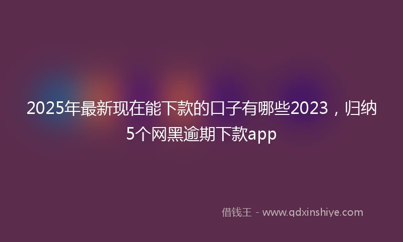 2025年最新现在能下款的口子有哪些2023，归纳5个网黑逾期下款app
