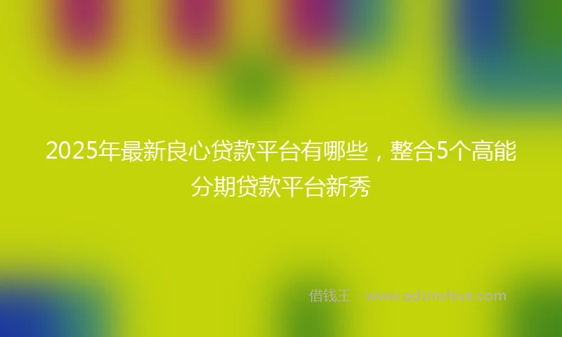 2025年最新良心贷款平台有哪些，整合5个高能分期贷款平台新秀