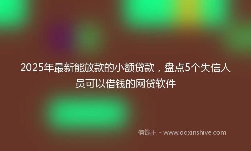 2025年最新能放款的小额贷款，盘点5个失信人员可以借钱的网贷软件