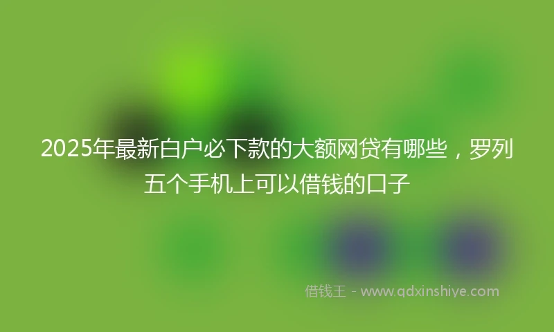 2025年最新白户必下款的大额网贷有哪些，罗列五个手机上可以借钱的口子