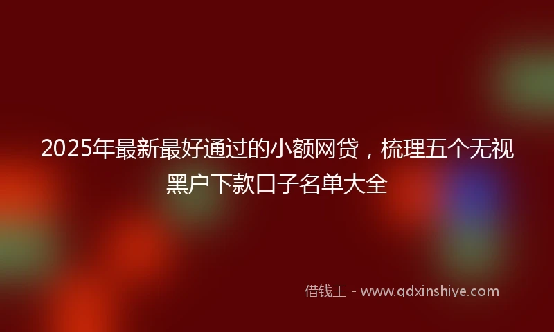 2025年最新最好通过的小额网贷，梳理五个无视黑户下款口子名单大全