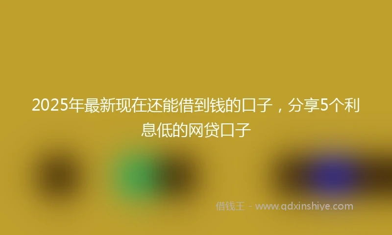 2025年最新现在还能借到钱的口子，分享5个利息低的网贷口子