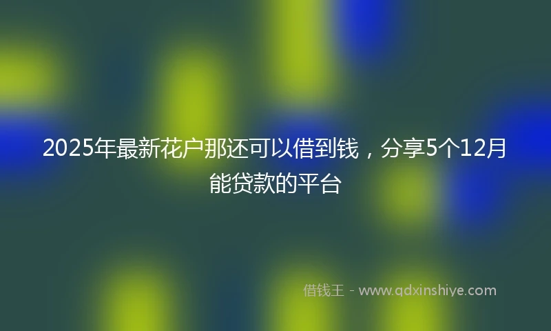 2025年最新花户那还可以借到钱，分享5个12月能贷款的平台