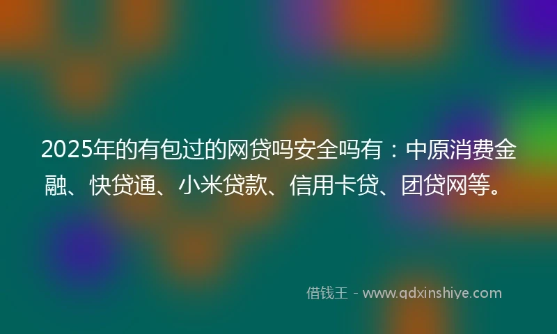 2025年的有包过的网贷吗安全吗有：中原消费金融、快贷通、小米贷款、信用卡贷、团贷网等。