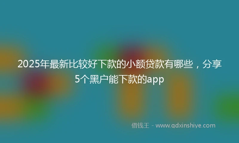 2025年最新比较好下款的小额贷款有哪些，分享5个黑户能下款的app
