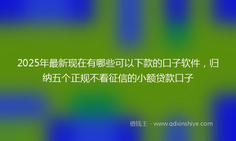 2025年最新现在有哪些可以下款的口子软件，归纳五个正规不看征信的小额贷款口子