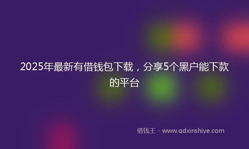 2025年最新有借钱包下载，分享5个黑户能下款的平台