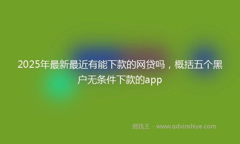 2025年最新最近有能下款的网贷吗，概括五个黑户无条件下款的app