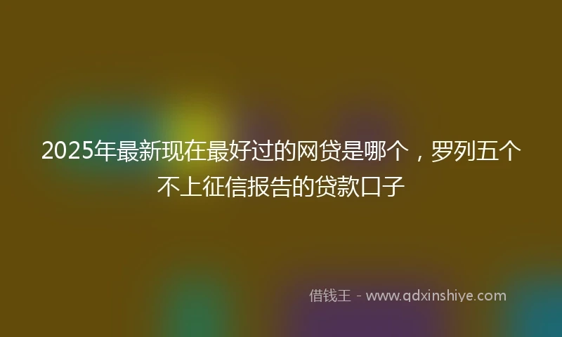 2025年最新现在最好过的网贷是哪个，罗列五个不上征信报告的贷款口子