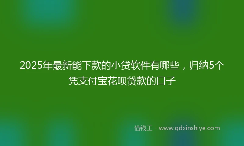 2025年最新能下款的小贷软件有哪些，归纳5个凭支付宝花呗贷款的口子