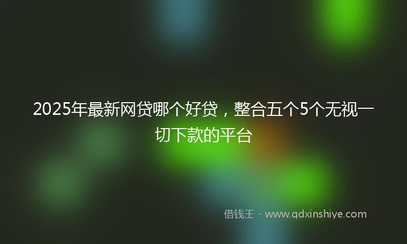 2025年最新网贷哪个好贷，整合五个5个无视一切下款的平台