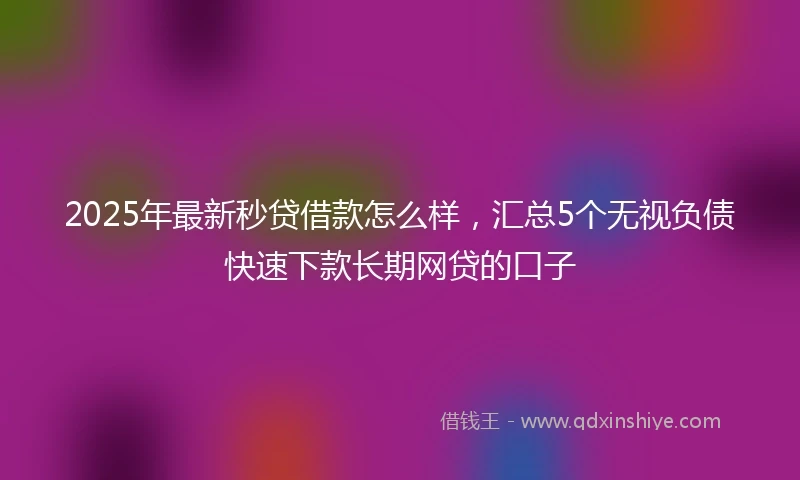 2025年最新秒贷借款怎么样，汇总5个无视负债快速下款长期网贷的口子