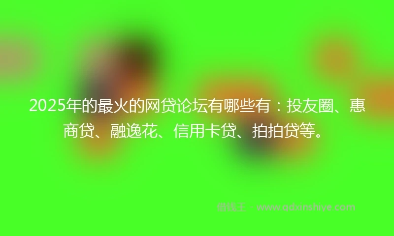 2025年的最火的网贷论坛有哪些有：投友圈、惠商贷、融逸花、信用卡贷、拍拍贷等。