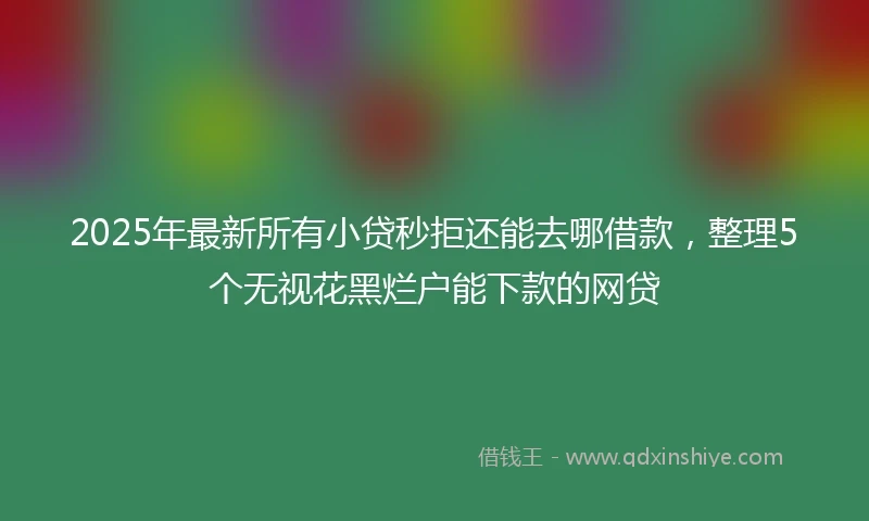 2025年最新所有小贷秒拒还能去哪借款，整理5个无视花黑烂户能下款的网贷