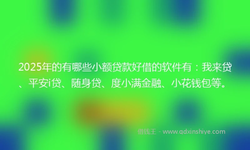 2025年的有哪些小额贷款好借的软件有：我来贷、平安i贷、随身贷、度小满金融、小花钱包等。
