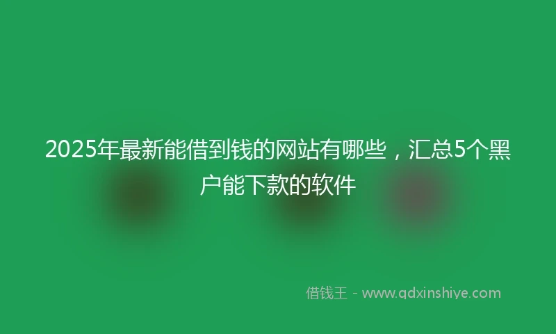 2025年最新能借到钱的网站有哪些，汇总5个黑户能下款的软件