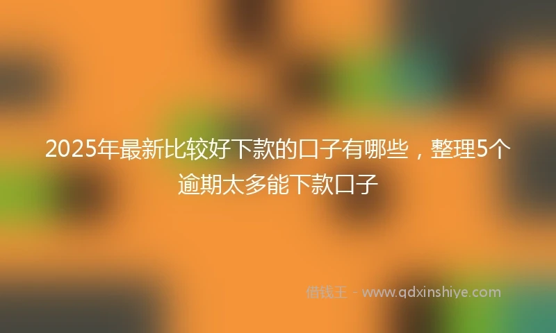 2025年最新比较好下款的口子有哪些，整理5个逾期太多能下款口子