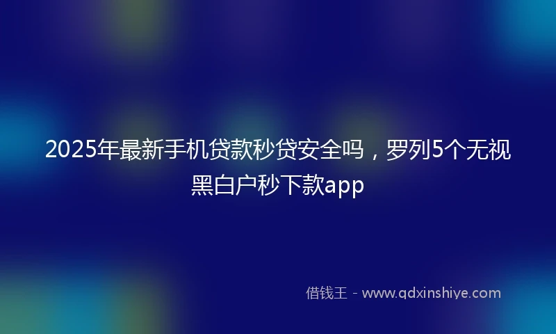2025年最新手机贷款秒贷安全吗，罗列5个无视黑白户秒下款app