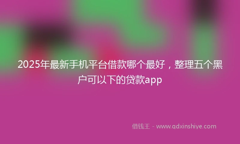 2025年最新手机平台借款哪个最好，整理五个黑户可以下的贷款app