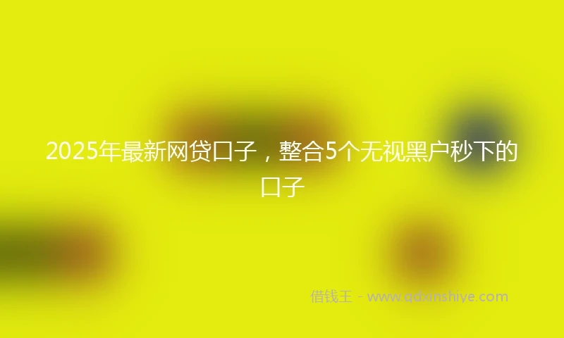 2025年最新网贷口子，整合5个无视黑户秒下的口子