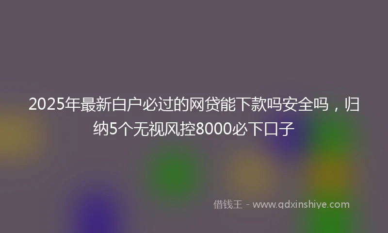 2025年最新白户必过的网贷能下款吗安全吗，归纳5个无视风控8000必下口子