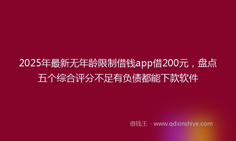 2025年最新无年龄限制借钱app借200元，盘点五个综合评分不足有负债都能下款软件