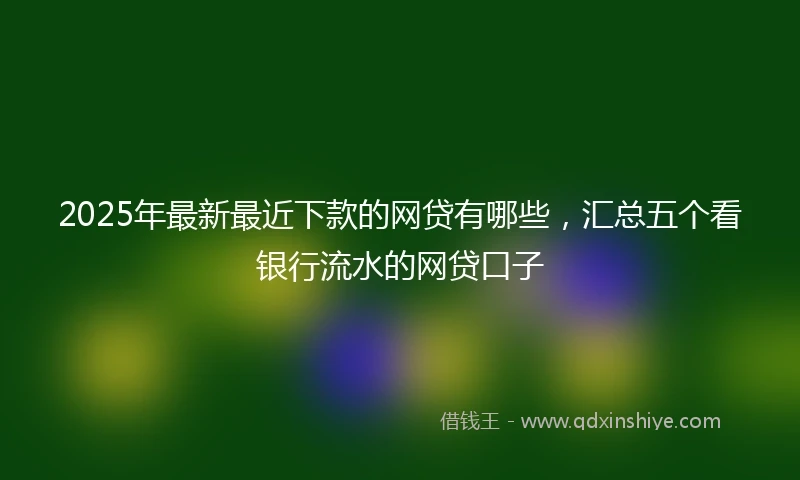2025年最新最近下款的网贷有哪些，汇总五个看银行流水的网贷口子