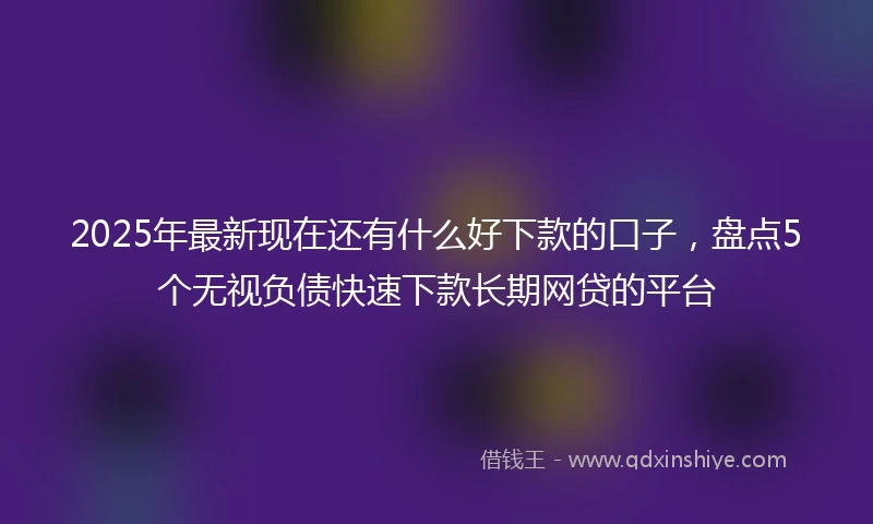 2025年最新现在还有什么好下款的口子，盘点5个无视负债快速下款长期网贷的平台