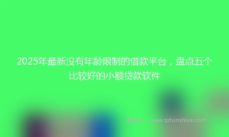 2025年最新没有年龄限制的借款平台，盘点五个比较好的小额贷款软件