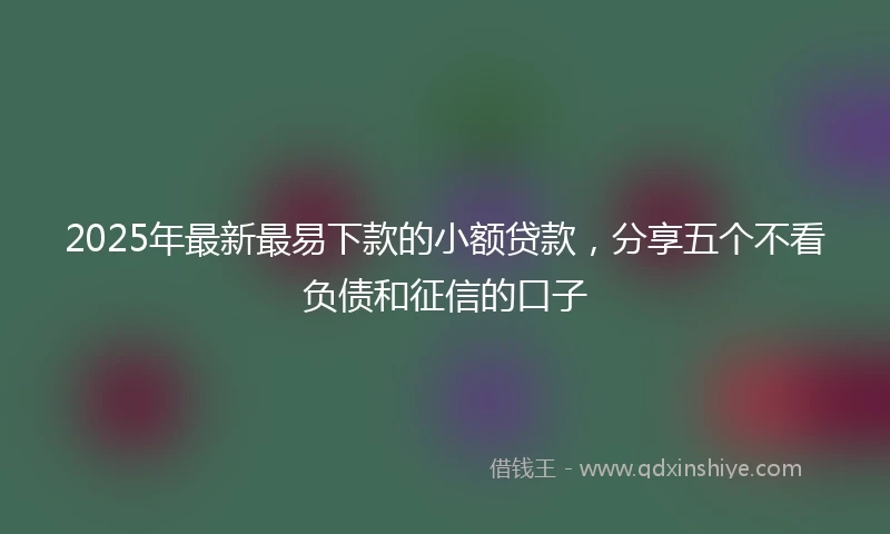 2025年最新最易下款的小额贷款，分享五个不看负债和征信的口子